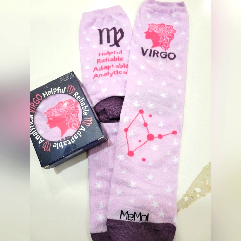 MeMoi Virgo Zodiac Casual Socks - Lavender